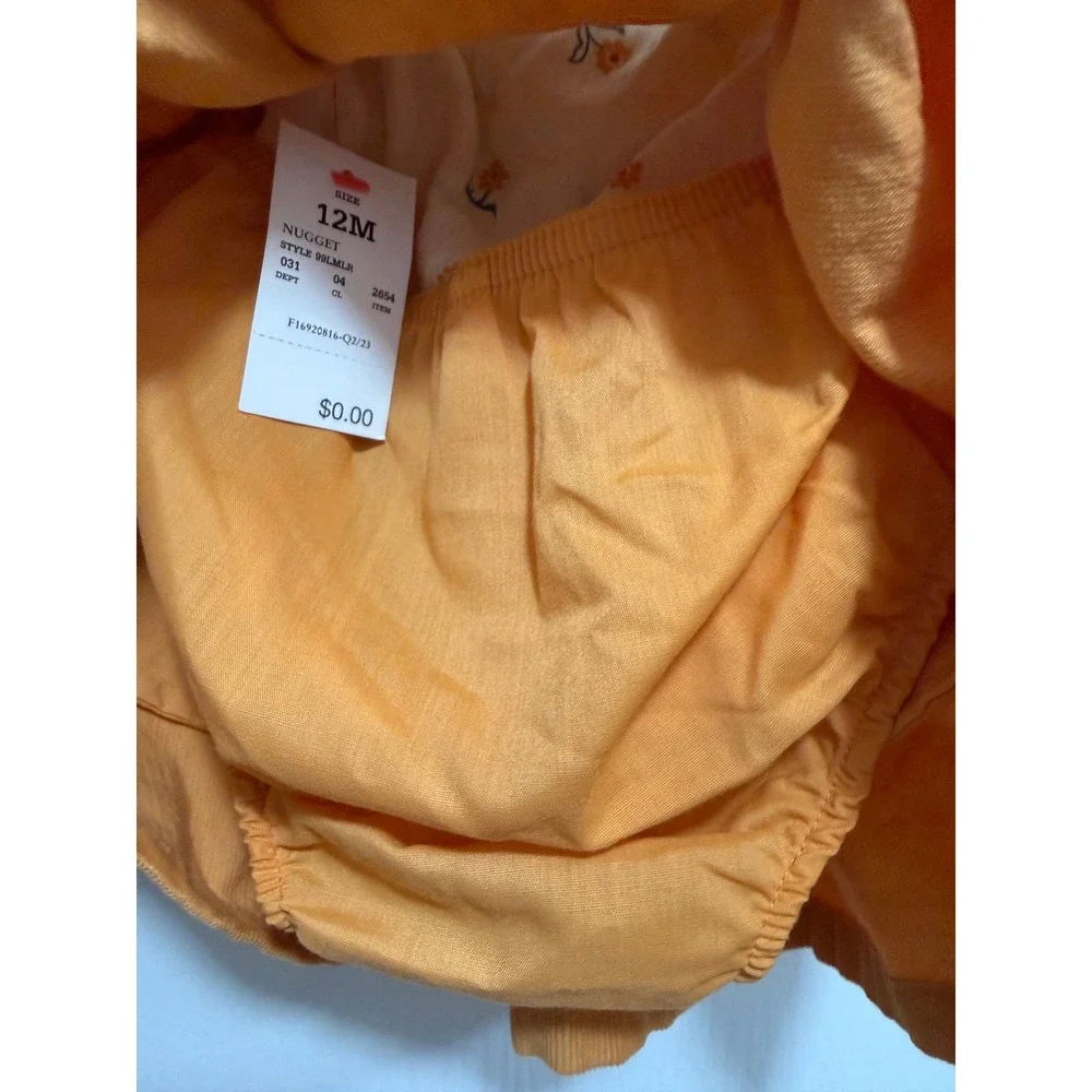 Cat & Jack Baby Girls Mustard Ditsy Floral Corduroy Jumper Set 12M NWT